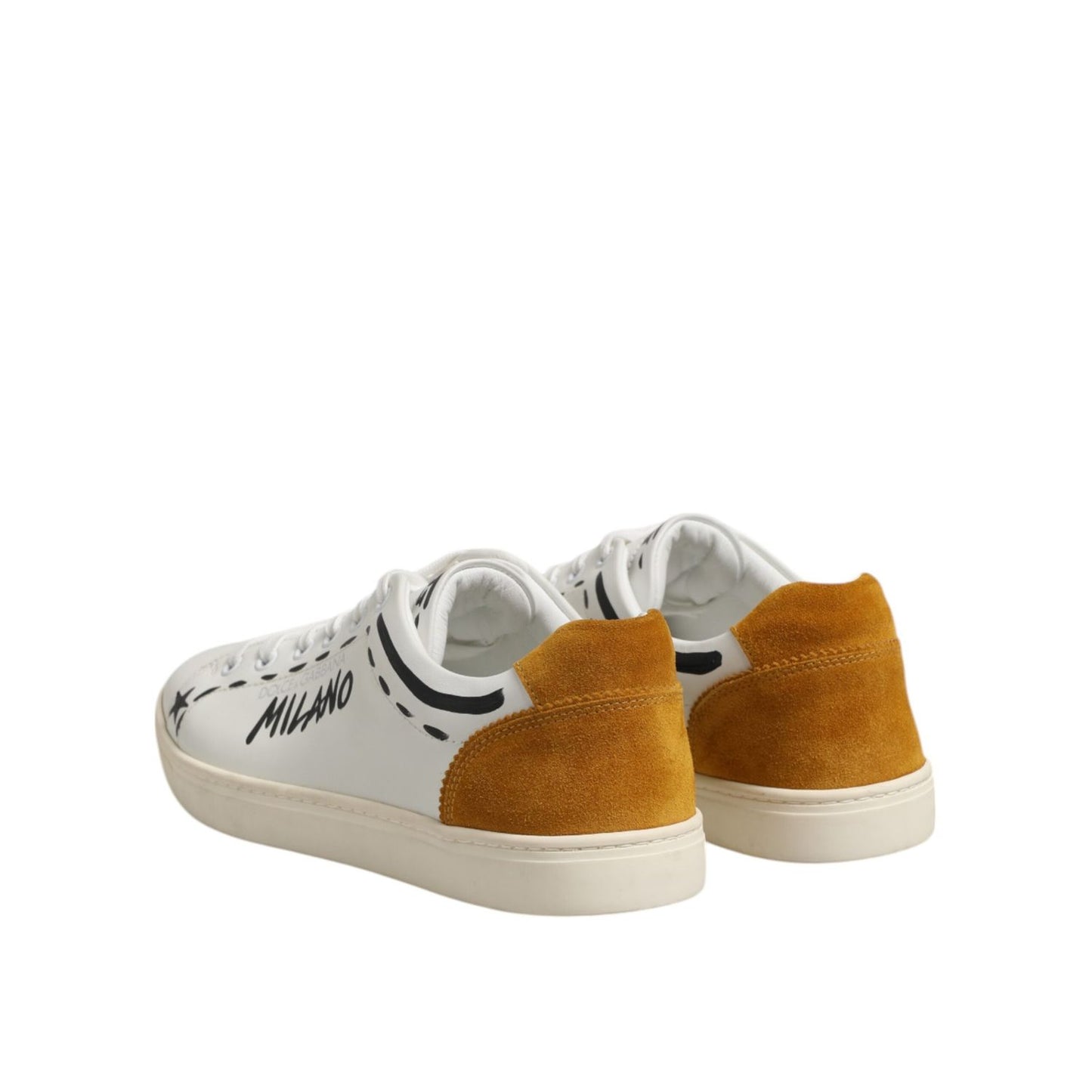 Dolce & Gabbana White Leather MILANO Low Top Sneakers Shoes