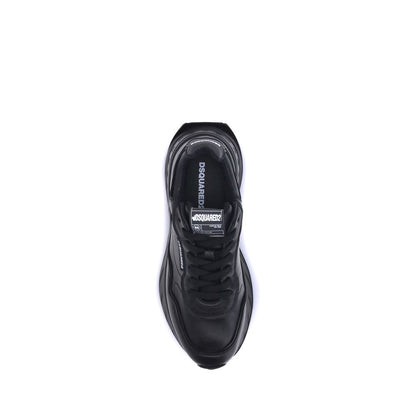 Dsquared² Black Calf Leather Bos Taurus Athletic Sneakers