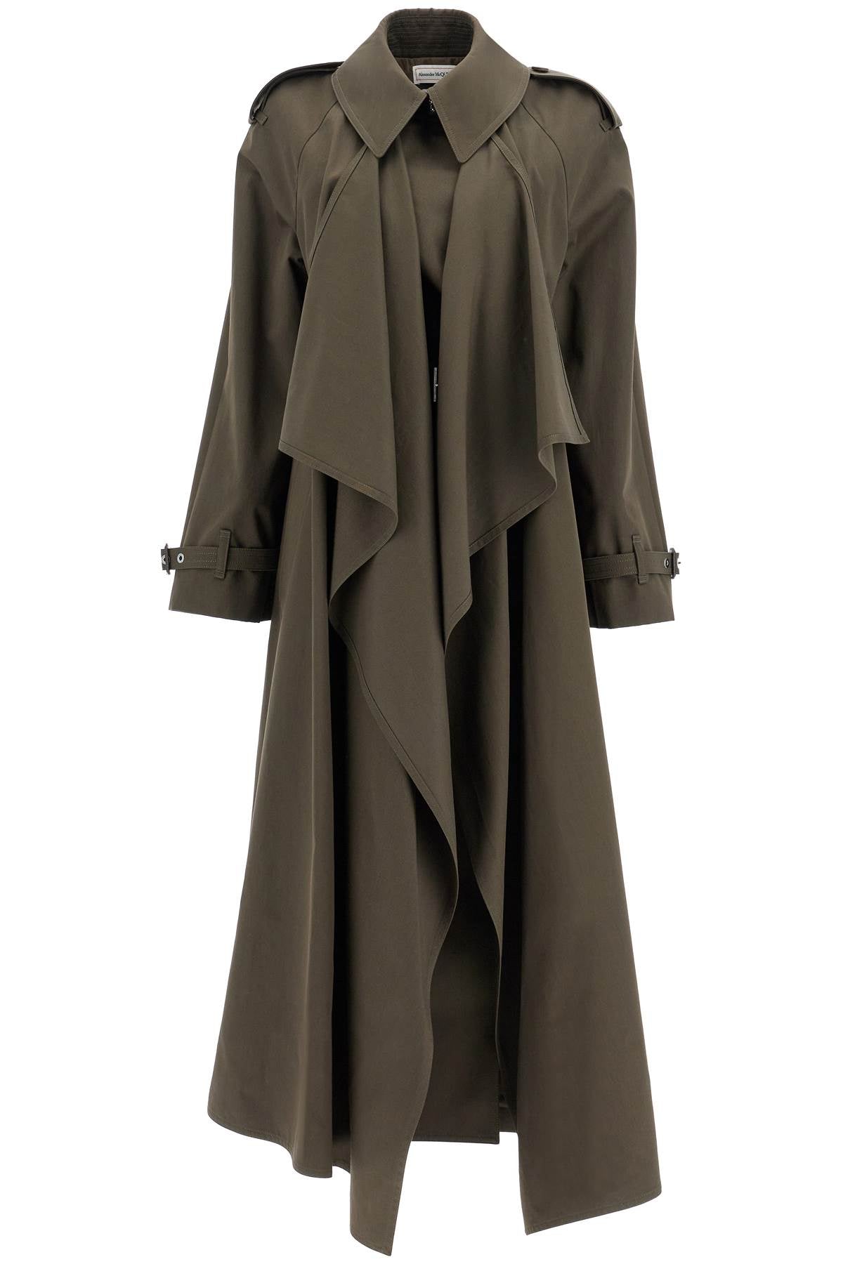 Alexander Mcqueen double-breasted trench coat with draped