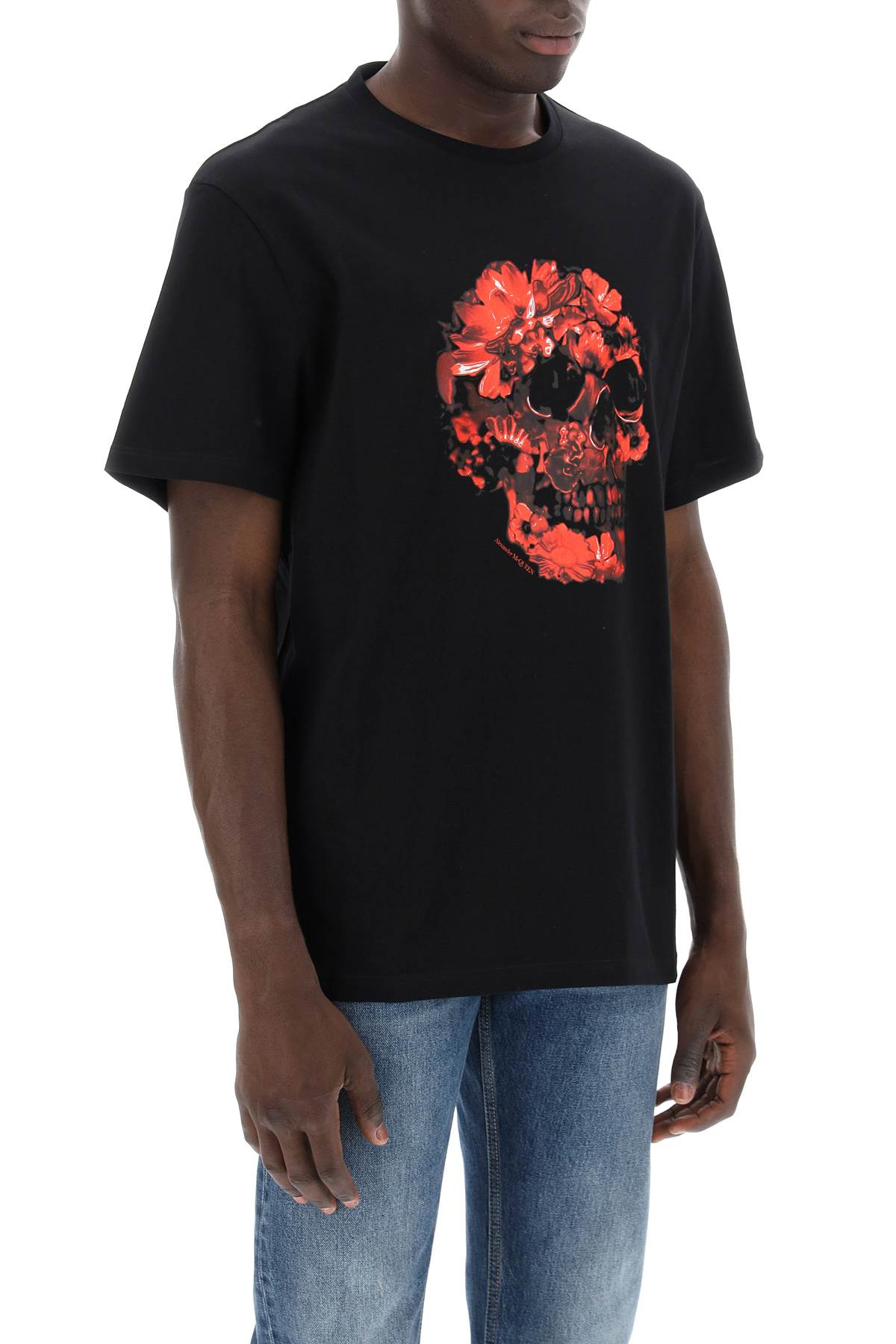 Alexander Mcqueen wax flower skull printed t-shirt Topwear Alexander Mcqueen