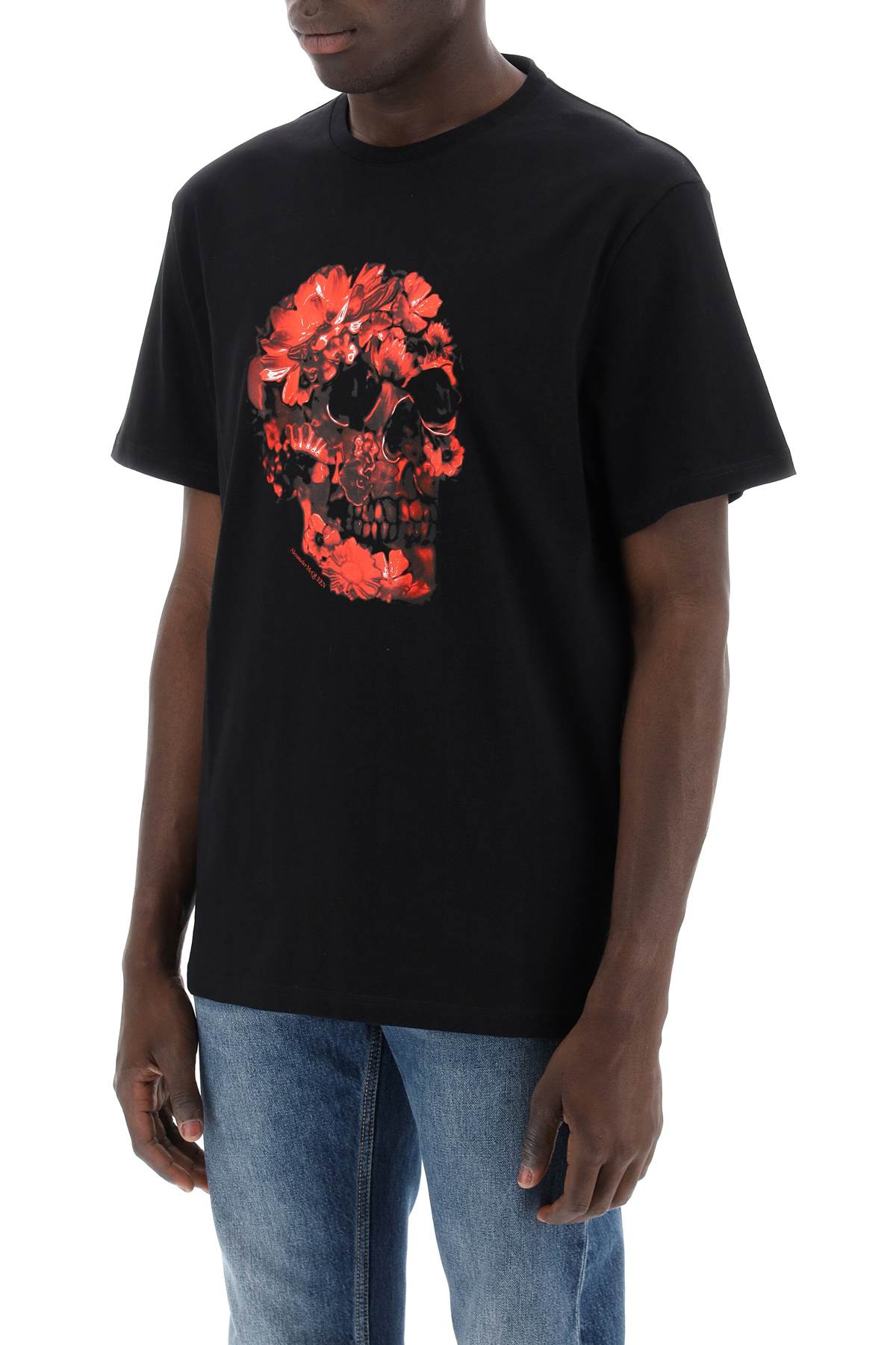 Alexander Mcqueen wax flower skull printed t-shirt Topwear Alexander Mcqueen