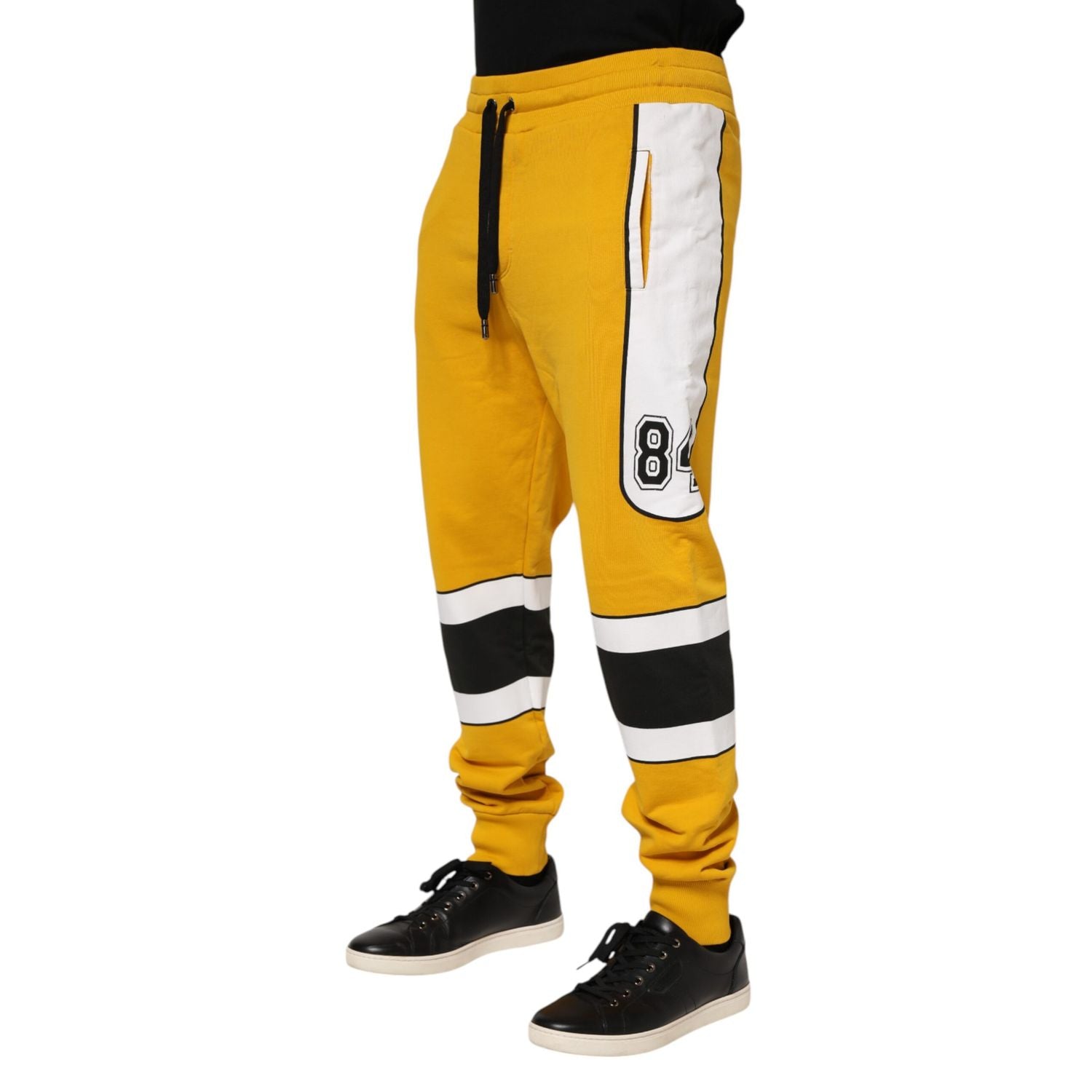 Dolce & Gabbana Yellow Cotton Casual Sweatpants Jogger Pants