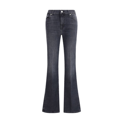 7FOR Black Cotton Bootcut Jeans 7FOR