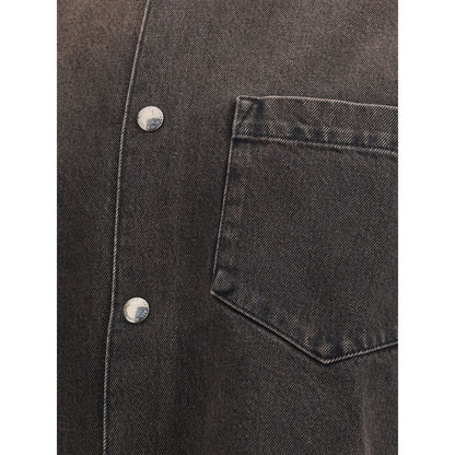 7FOR Black Cotton Denim Jacket 7FOR