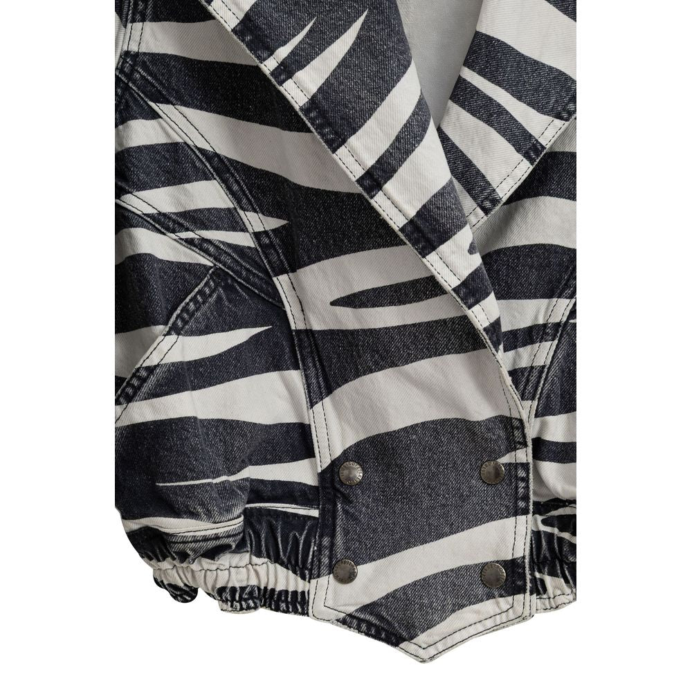 Retrofête Black And White Cotton Blazer Retrofête