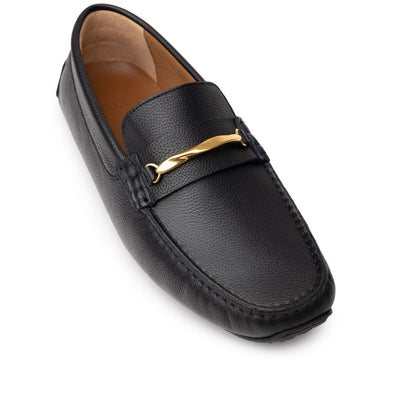Bally Black Leather Moccassin Bally