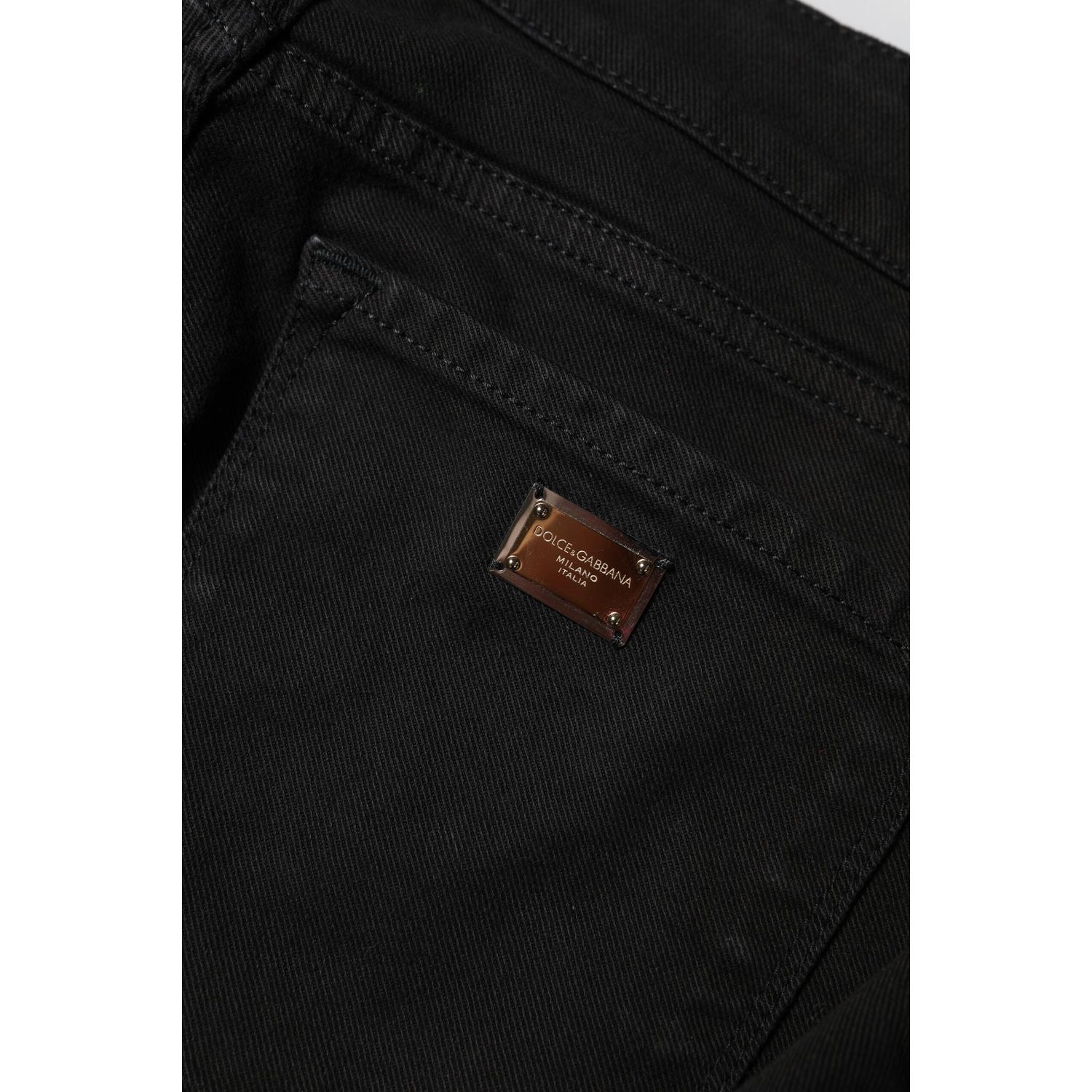Dolce & Gabbana Black Cotton Skinny Mid Waist Denim Jeans