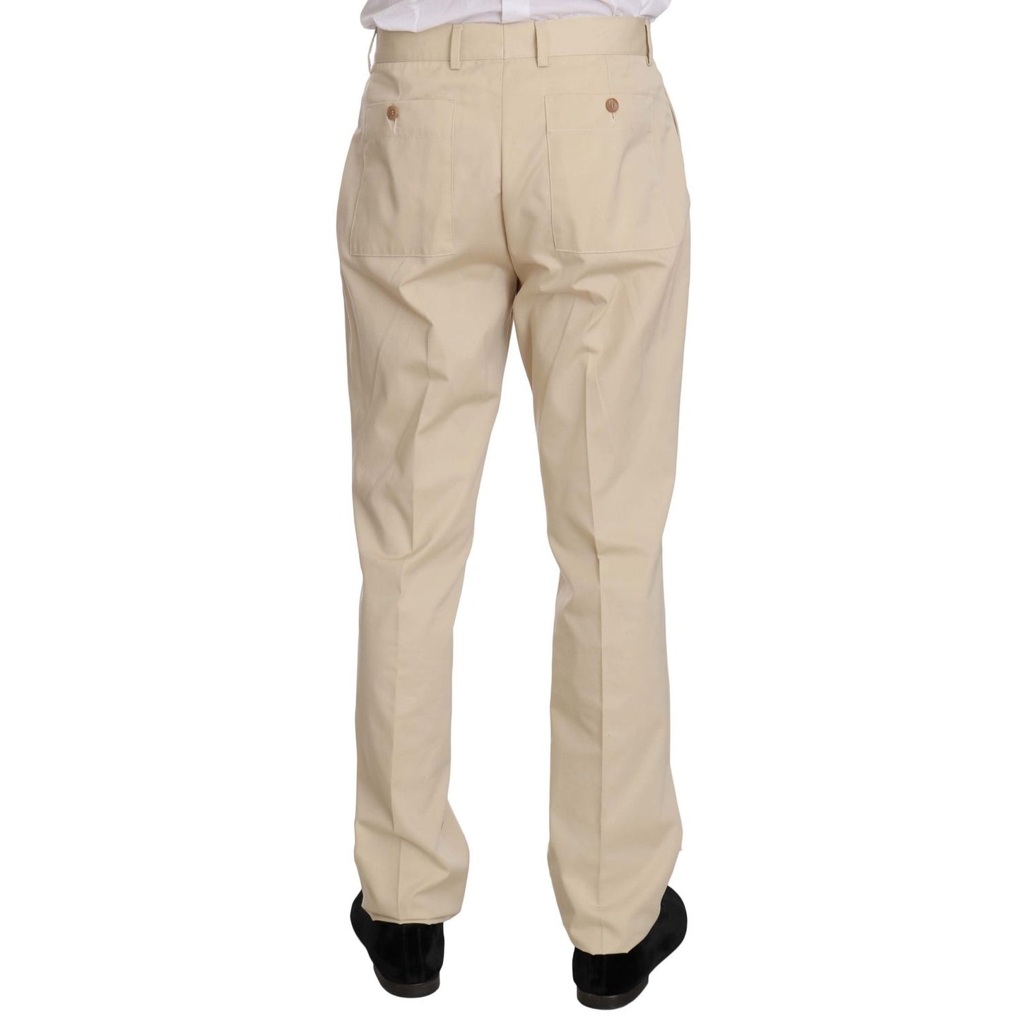 Romeo Gigli Two Piece 3 Button Beige Cotton Solid Suit