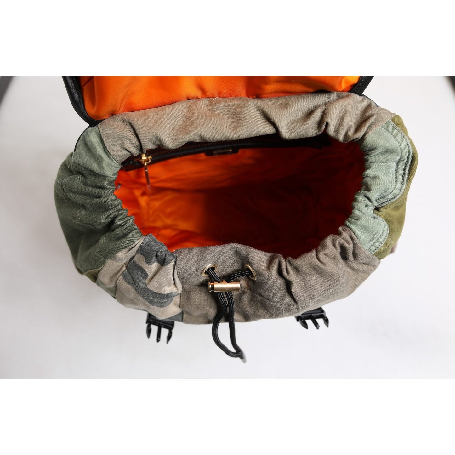 Dolce & Gabbana Military Green Patchwork Rucksack Backpack Bag