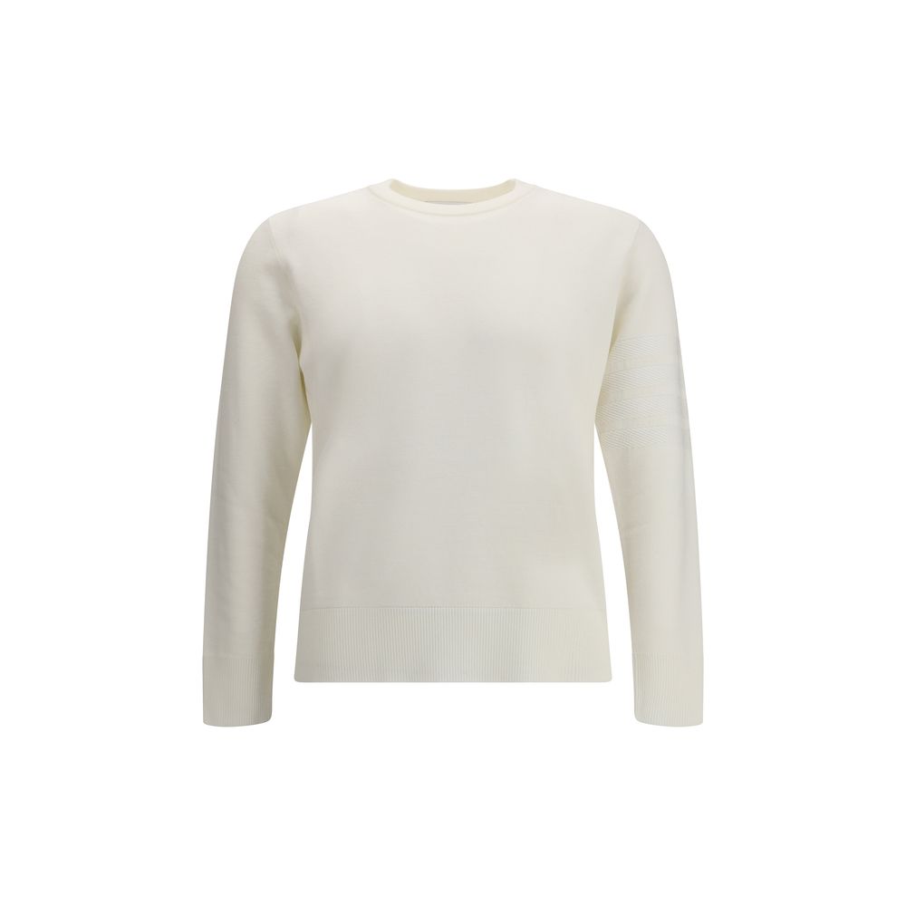 Thom Browne White Fleece Wool Sweatshirt