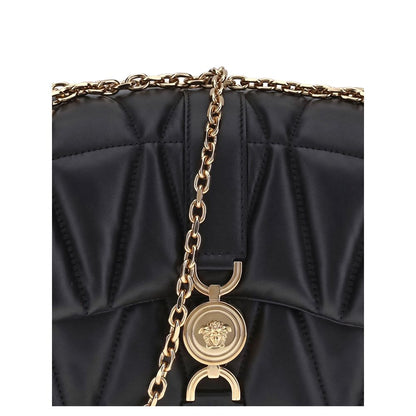 Versace Black Calf Leather Bos Taurus Shoulder Bag Versace