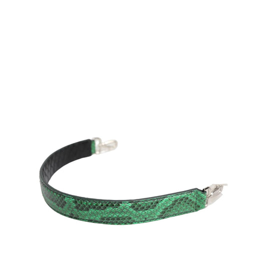 Dolce & Gabbana Black Green Exotic Leather Bag Shoulder Strap