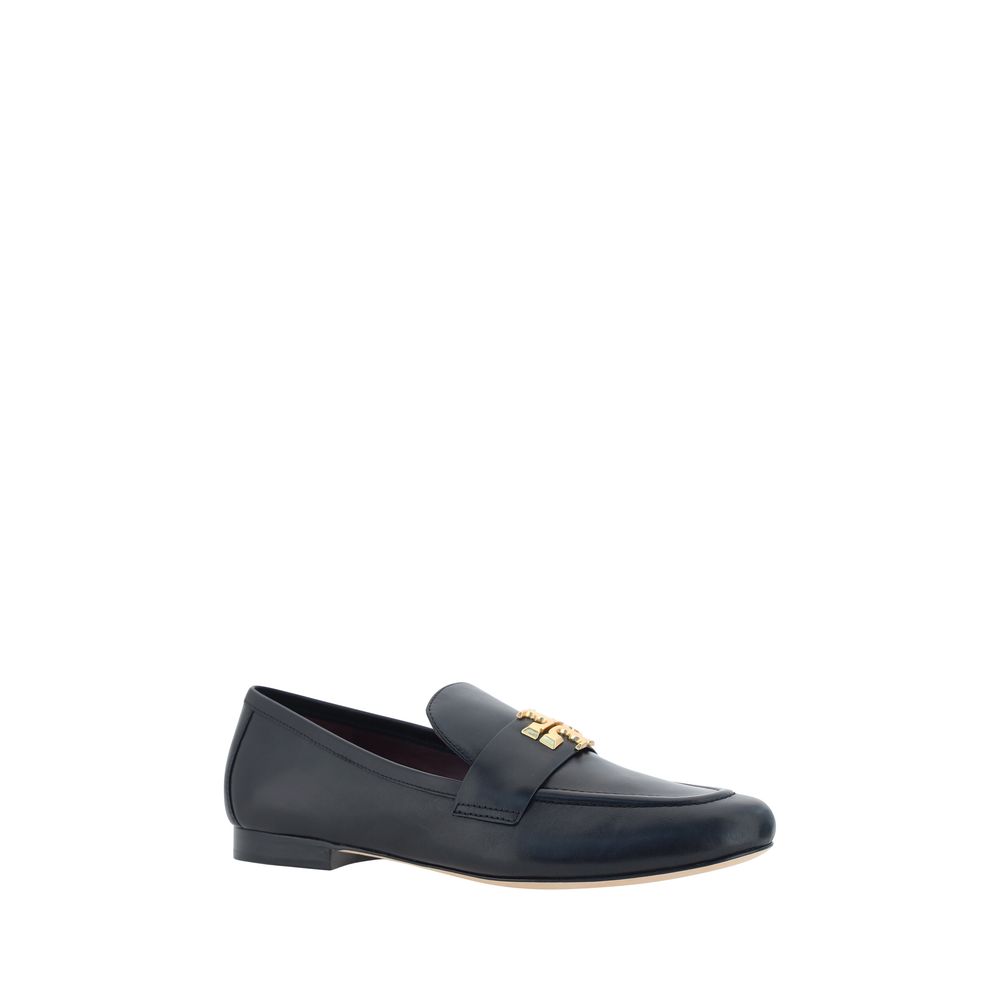 Tory Burch Black Calf Leather Bos Taurus Slip-On Loafers