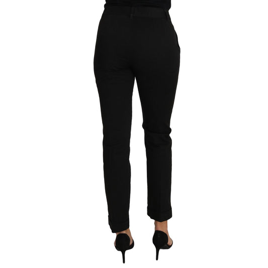 Dolce & Gabbana Black Dress Cropped Straight Straight Pants