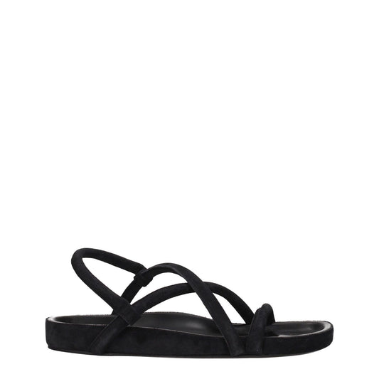 Isabel Marant Black Leather Flat Sandals