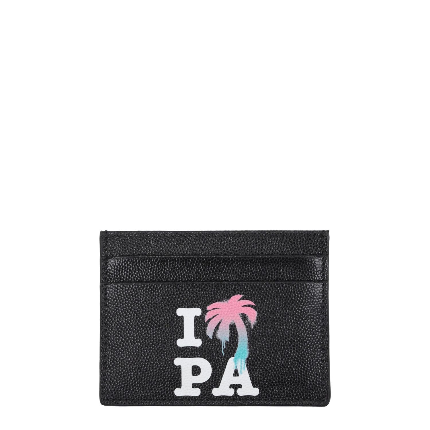 Palm Angels Black Leather Cardholder