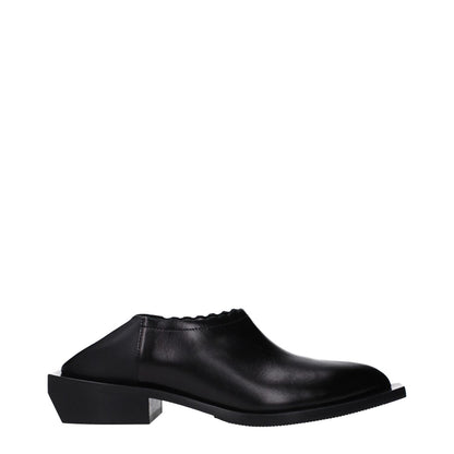Moschino Black Leather Mules