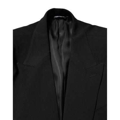 Dolce & Gabbana Black Cotton Single Breasted 2 Piece Suit