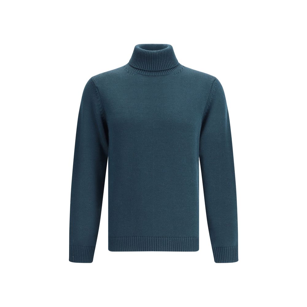 Roberto Collina Bicolor Merino Wool Turtleneck