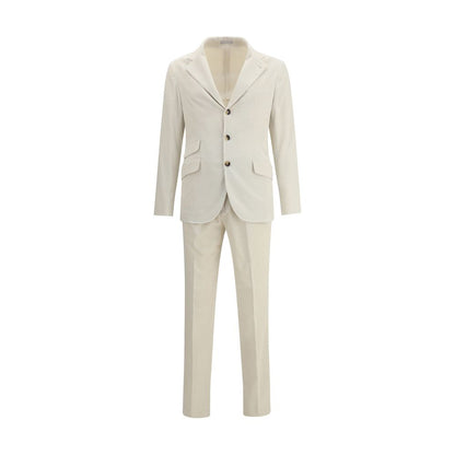 Brunello Cucinelli Cream Cotton Two-Piece Suit
