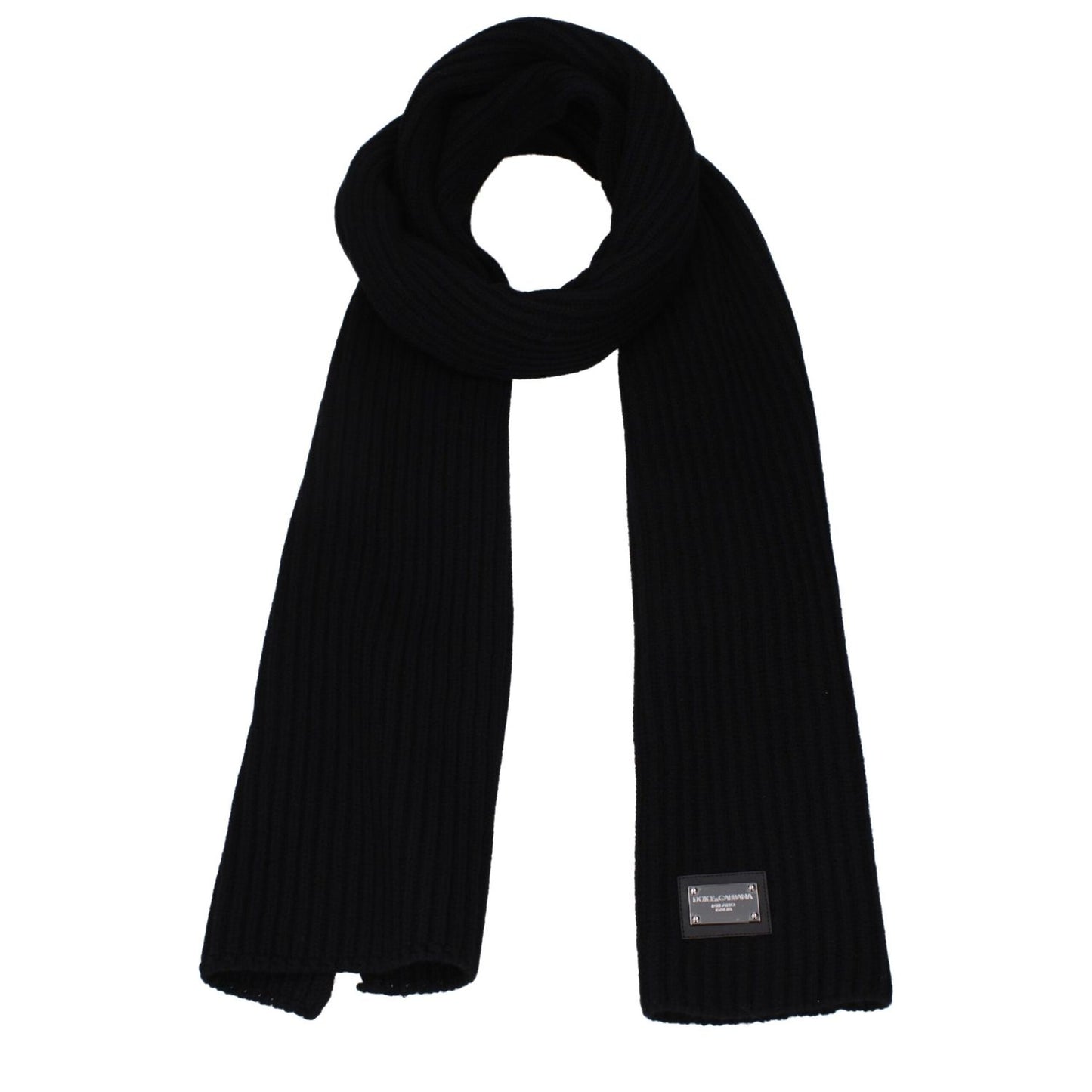 Dolce & Gabbana Black Wool Scarf