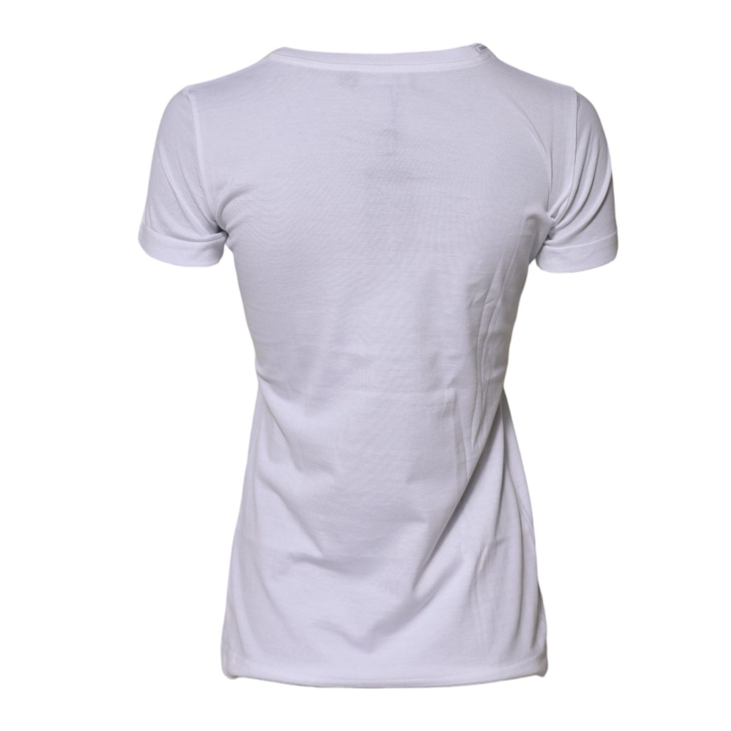 Dolce & Gabbana White Cotton Crew Neck Short Sleeves T-shirt