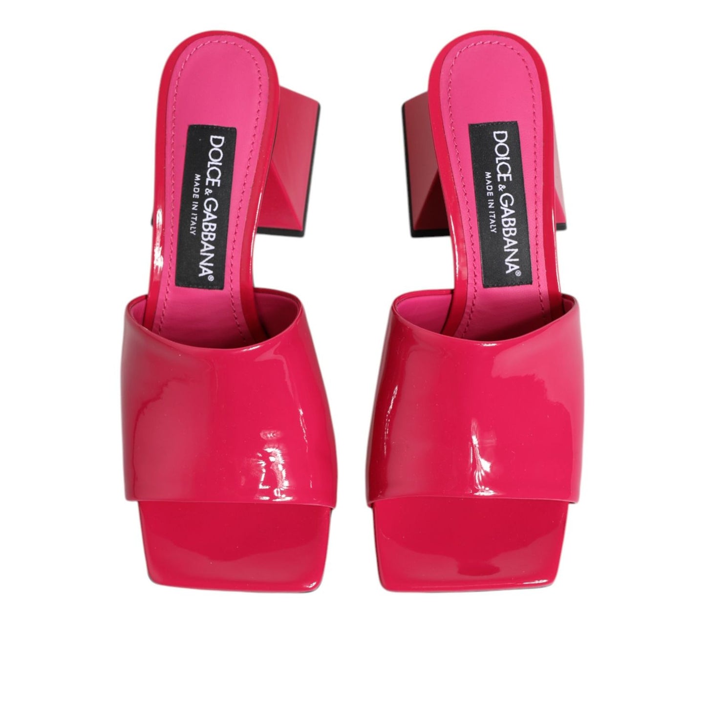 Dolce & Gabbana Pink Open Toe Block Heel Mules Sandals Shoes