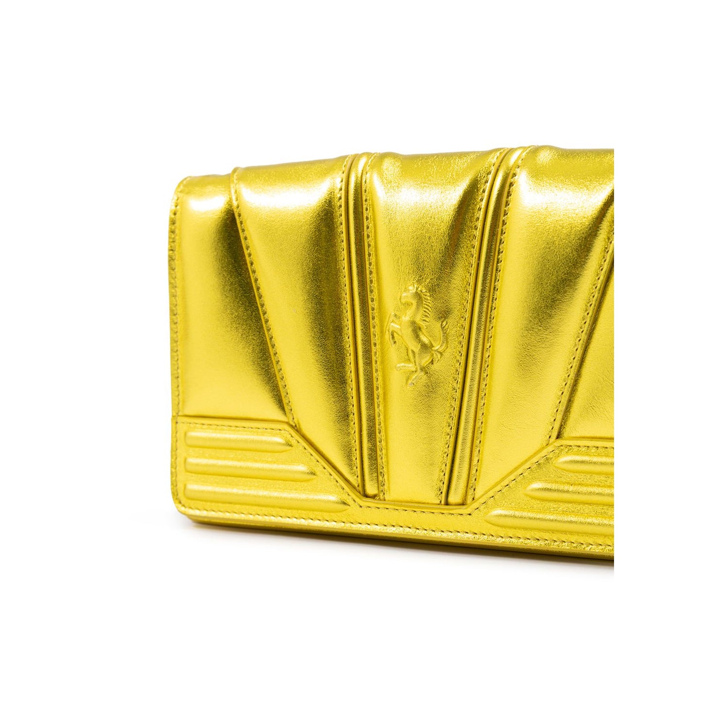 Ferrari Metal Yellow GT patent leather bag with chain Ferrari