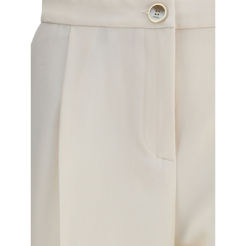 Cruna Cream Polyester Casual Pants