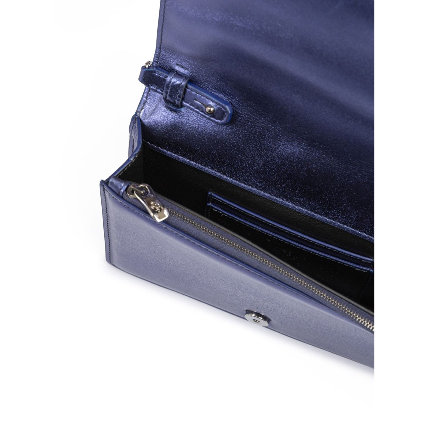 Ferrari Metal blue GT patent leather bag with chain Ferrari