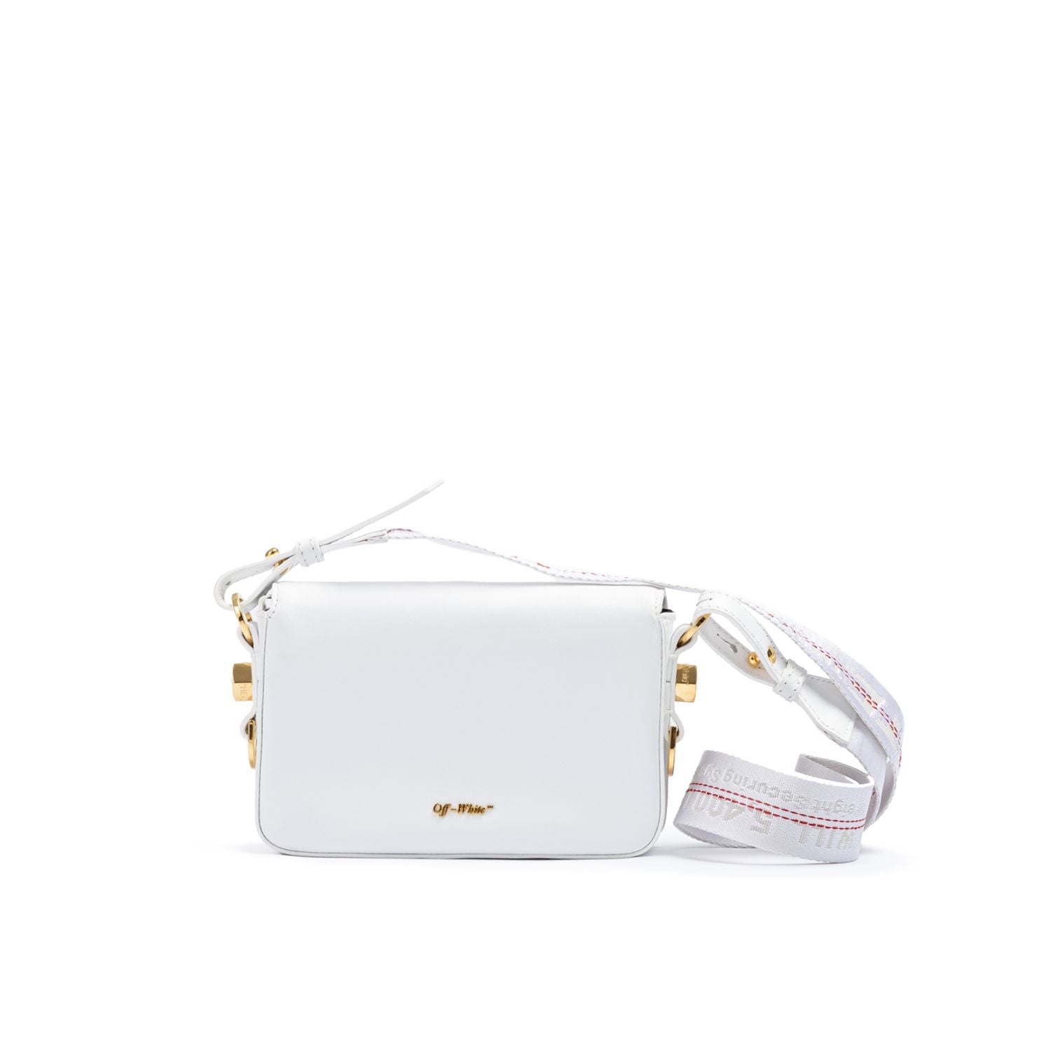 Off-White White/Gold  Metallic Stripe Mini Crossbody Bag