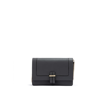 Giada Dark Grey Leather Clutch Bag Giada