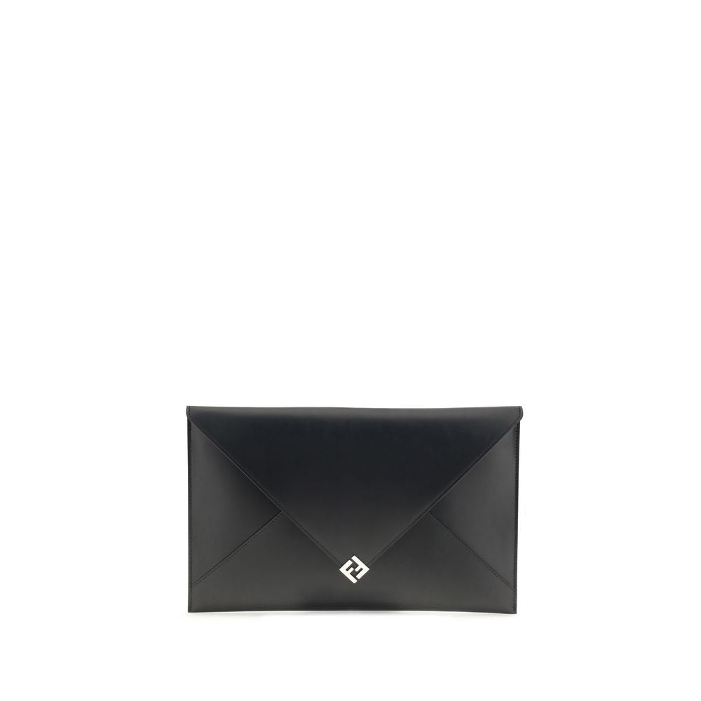 Fendi Black Leather Clutch Bag Fendi
