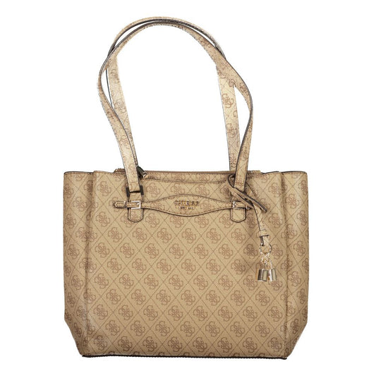 Guess Jeans Beige Polyurethane Women Handbag 1728,67403481248,Bags,Beige,Guess Jeans,Handbags - Bags,New with tags,Women