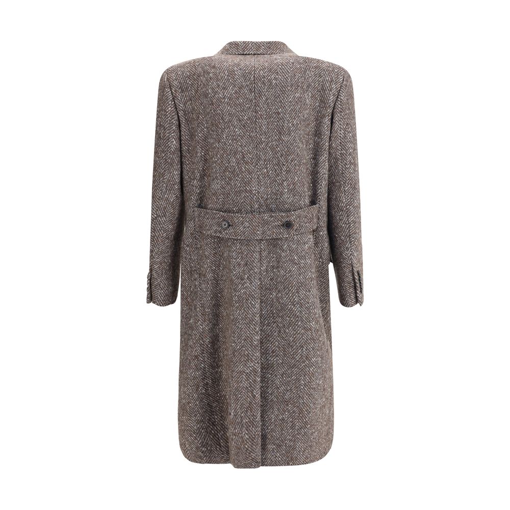 Dolce & Gabbana Gray Fleece Wool Coat