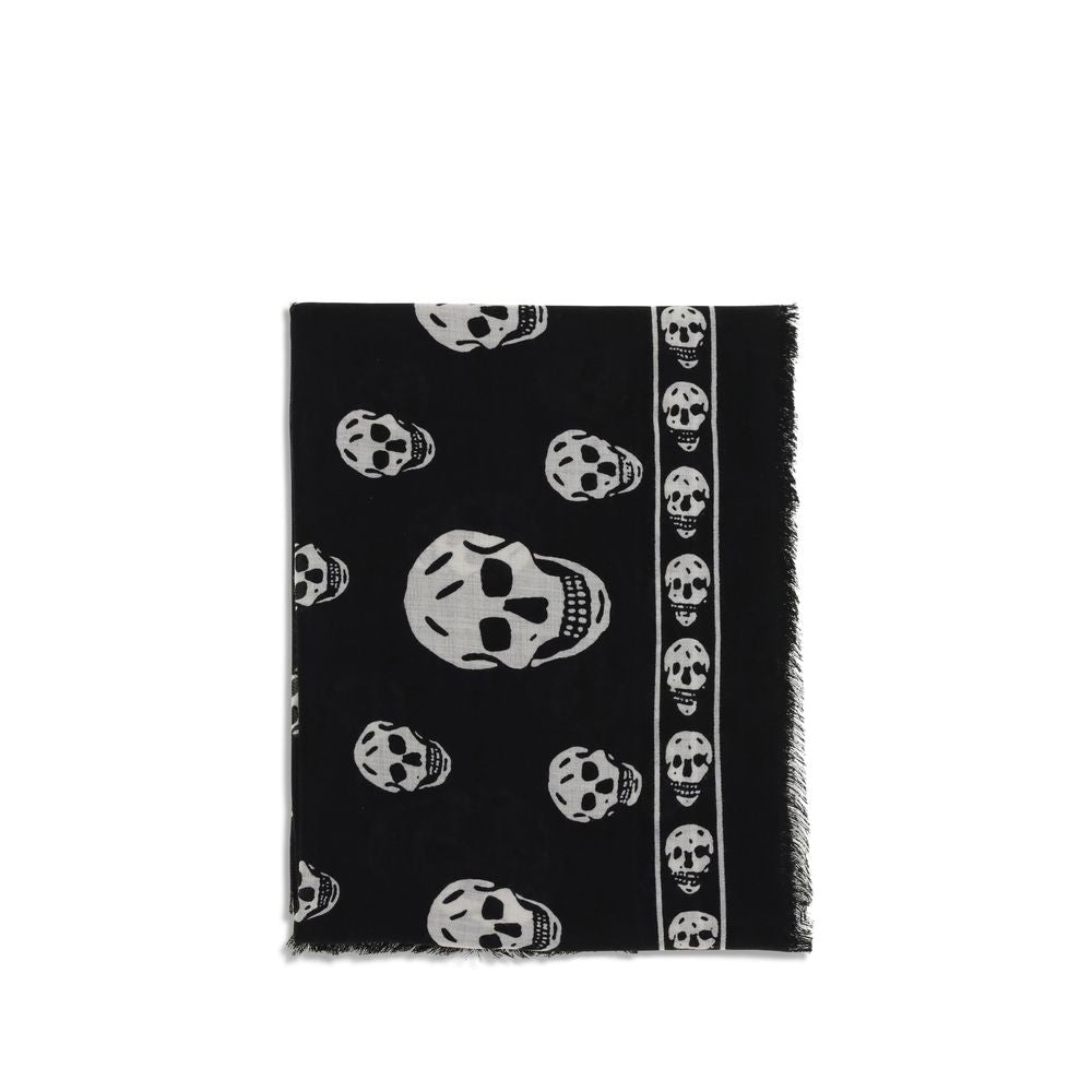 Alexander McQueen Black Wool Scarf