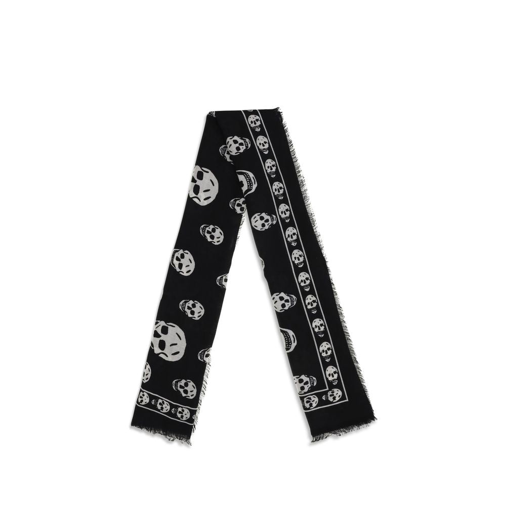 Alexander McQueen Black Wool Scarf