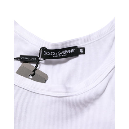 Dolce & Gabbana White Sleeveless Round Neck Tank Top T-shirt