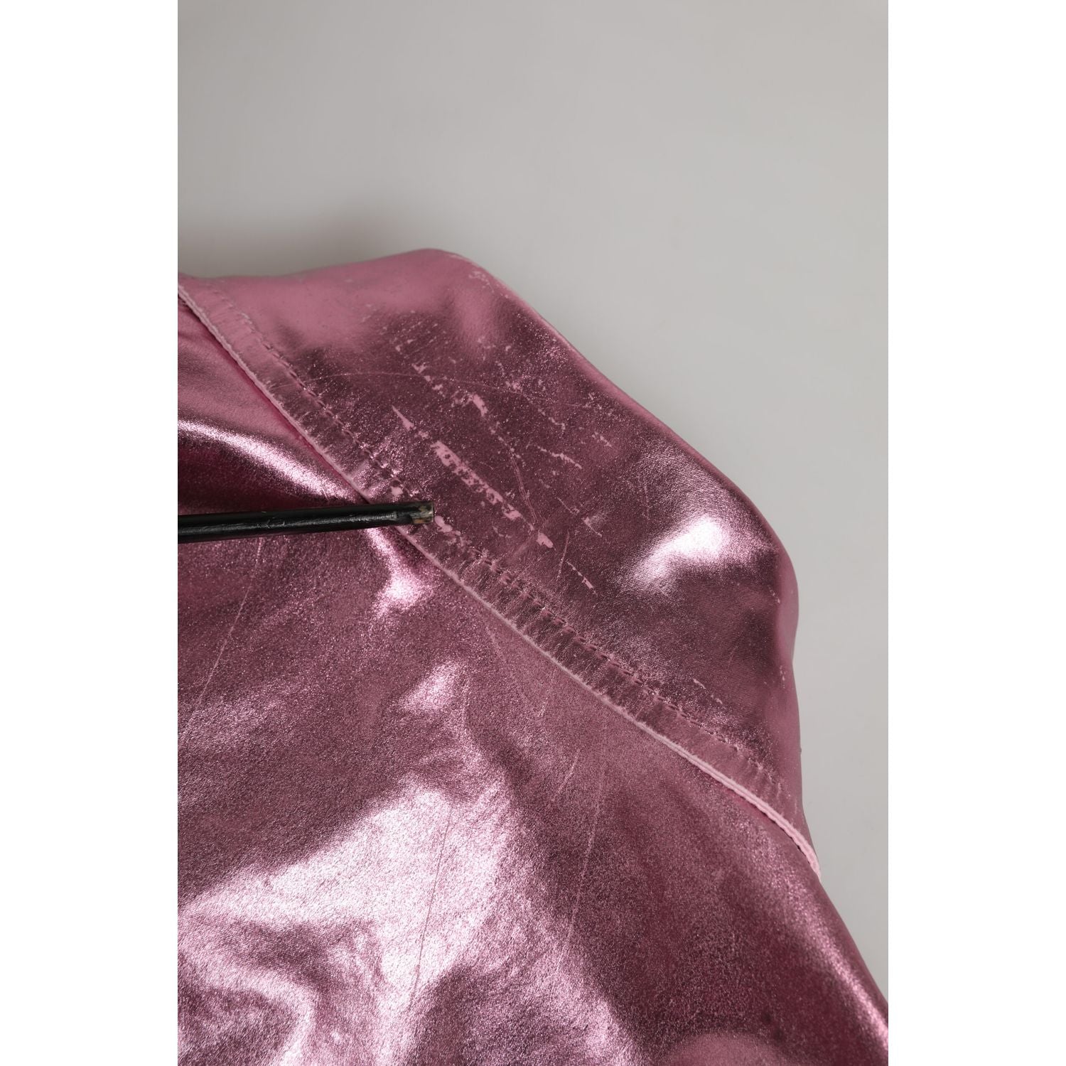 Dolce & Gabbana Pink Cotton Stretch Collared Cropped Jacket