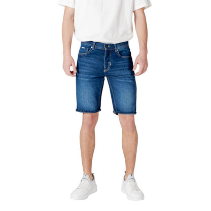 Antony Morato Blue Cotton Bermuda Shorts