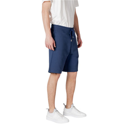 Replay Blue Cotton Bermuda Shorts Replay