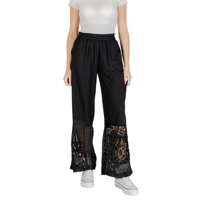 ICHI Black Cotton Casual Pants 1728,34 | XXS,71956299936,Black,Casual Pants - Pants - Clothing,Clothing,ICHI,IT40|S,IT44|L,New with tags,Pants - Clothing,Women