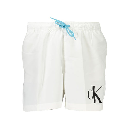 Calvin Klein Bianco Recycled Polyester Men's Swim Boxer