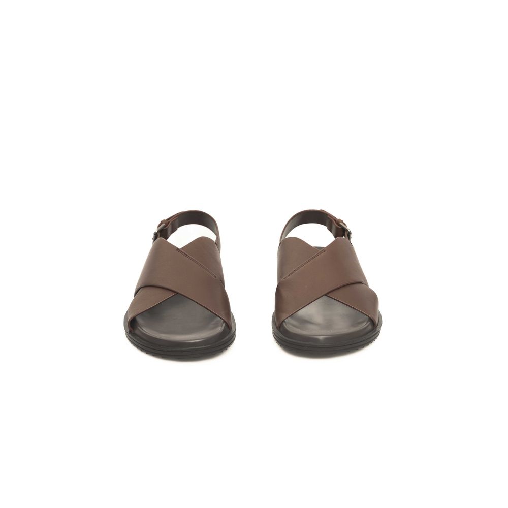 Cerruti 1881 Brown Cowhide Men Sandal