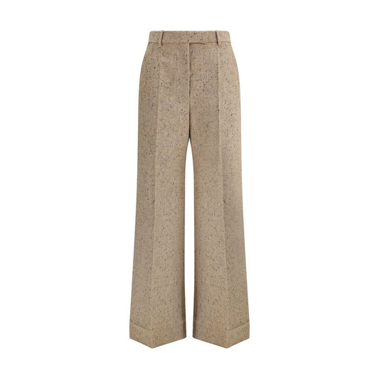 Valentino Beige Fleece Wool Casual Pants