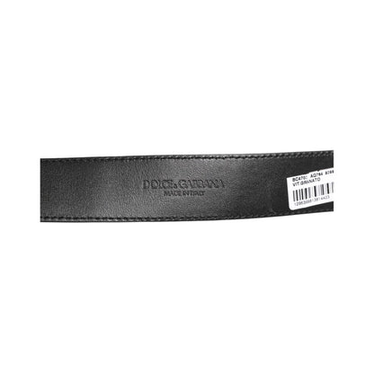Dolce & Gabbana Black Leather Classic Metal Logo Buckle Belt