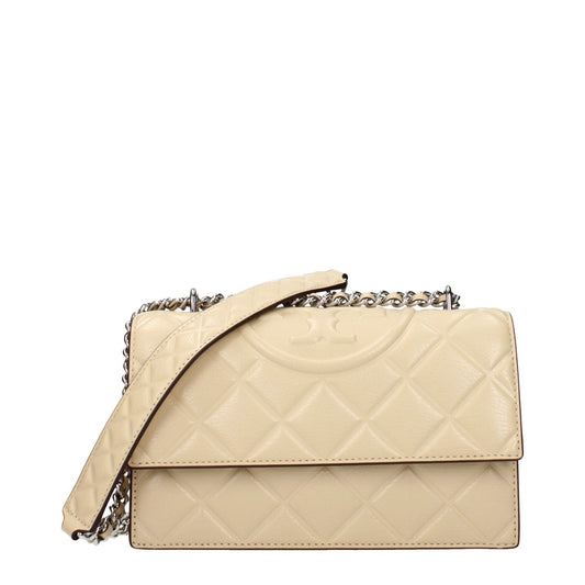 Tory Burch Beige Leather Crossbody Bag