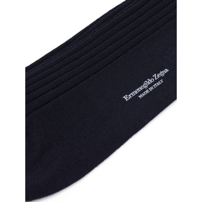 ZEGNA Navy Blue Wool Socks