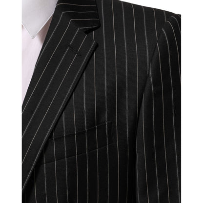 Dolce & Gabbana Black Stripes MARTINI 1 Button Suit Blazer