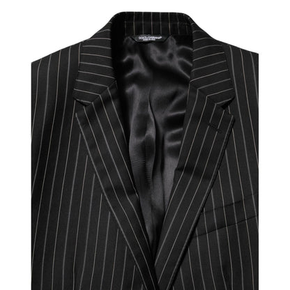 Dolce & Gabbana Black Stripes MARTINI 1 Button Suit Blazer